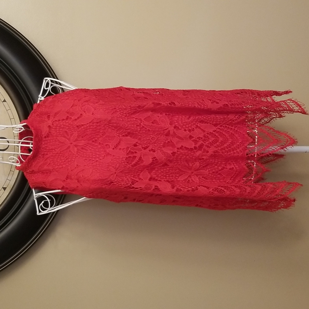Women's red Blue Rain lace top